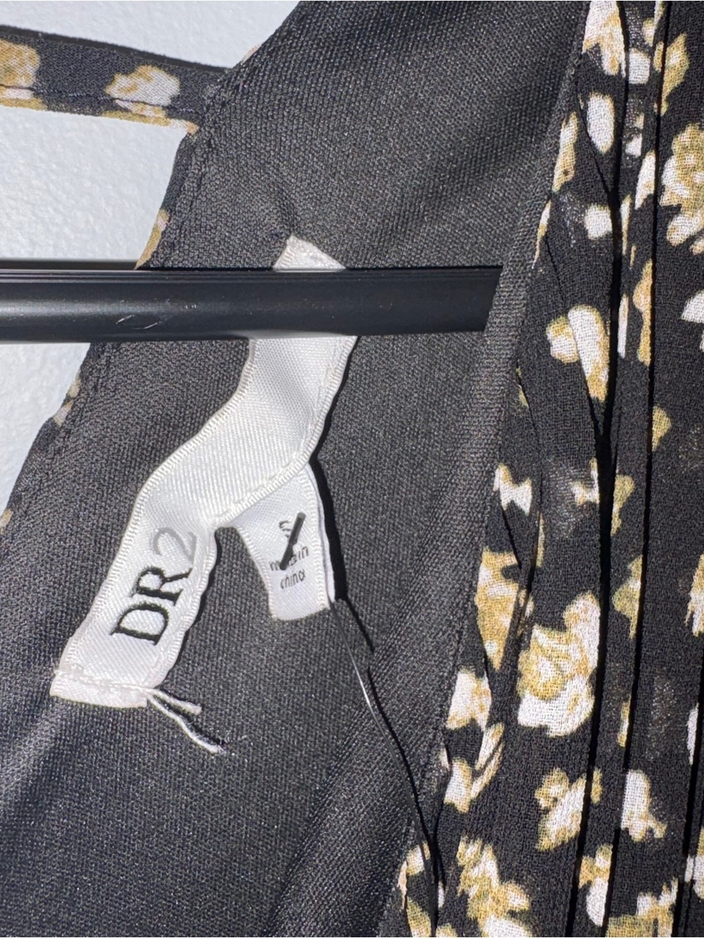 DR2 Dress Floral Print Black Women’s Size Small Long Sleeve Maxi Dress New - Picture 7 of 10